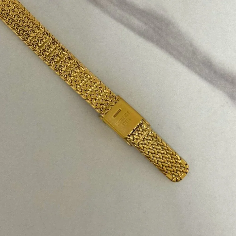 Sku0453 Retro Gold White dial Women Casual Bracelet Oval‎ Watch + gift bag